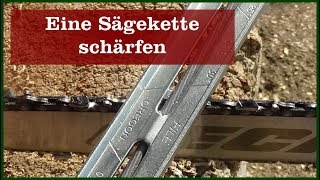 Eine Sägekette schärfen