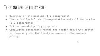 Policy brief writing tutorial 1