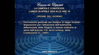 Roma - Camera - 19^ Legislatura - 285^ seduta (29.04.24)