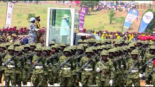 39th NRM Anniversary celebrations. President Museveni inspects the Guard of Honor