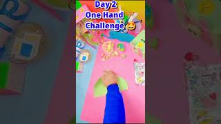 Day 2 One Hand Challenge 🤩by Moni art & Diy 🤔#shorts #youtubeshorts #OneHandChallenge #challenge