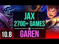 JAX vs GAREN (TOP) (DEFEAT) | 7.1M mastery points, 2700+ games, 9 solo kills | KR Diamond | v10.8