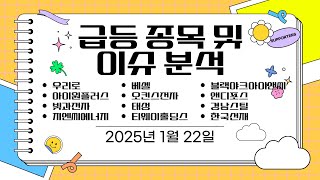 [주식 공부]1월 22일 - 오늘의 상한가 급등종목과 이유 : 우리로, 아이원플러스, 빛과전자, 지엔씨에너지, 베셀, 오킨스전자, 태성, 티웨이홀딩스, 블랙야크아이엔씨, 앤디포스