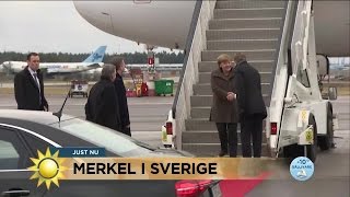 Därför var Angela Merkel på blixtvisit i Sverige - Nyhetsmorgon (TV4)