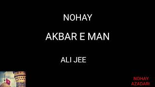 AKBAR E MAN || LYRICS || ALI JEE || NOHAY AZADARI || 2018-19