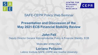 SAFE-CEPR Policy Seminar: Presentation and Discussion of the May 2021 ECB Financial Stability Review