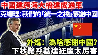 中國援建跨海大橋建成通車，克羅地亞總理：感謝中國為我們的”統一之橋“，外媒質問：這座橋是歐洲投資的，為啥要感謝中國？克總理回复：只有中國能建成此橋，幫助我們發展經濟！#一帶一路 #基建狂魔