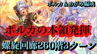 【ロマサガrs】螺旋回廊260階 3ターン ポルカ＆めがみ編成　タチアナ(佐賀)なし