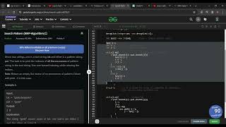 Search Pattern KMP Algorithm solution in java | geeks for geeks potd solution