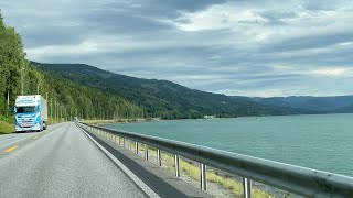 Biltur fra Øyer til Lillehammer. Scenic Drive in Norway.