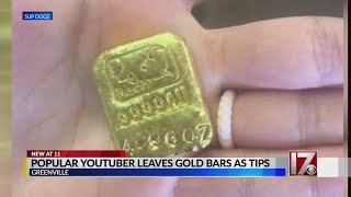 YouTuber tips 2 NC restaurants in gold bars worth $7,000+ each