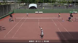 2024年 全日本ジュニアソフトテニス選手権大会 男子U-20 シングルス 決勝T 準々決勝 橋場柊一郎(法政大学) 対 清水駿(同志社大学)