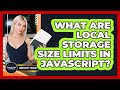 What Are Local Storage Size Limits In JavaScript? - JavaScript Toolkit