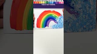 Rainbow Art 🌈 Combination of Painting Techniques #shorts