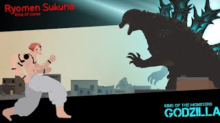 Godzilla Minus One vs Ryomen Sukuna the battle showdow || stick nodes animation