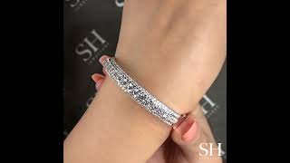 W0933   Diamond Bangle   SH Jewellery   modelled