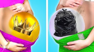 RICH VS POOR PREGNANT LIFE SITUATIONS || Useful Life Hacks For Moms & Dads By Crafty Panda Go