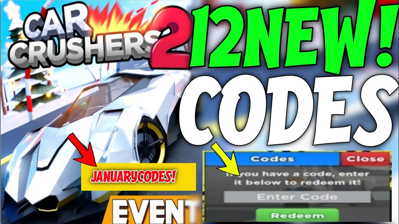 NEW CODES ⚡ CAR CRUSHERS 2 ROBLOX CODES 2024 - CODES CAR CRUSHERS 2 ...