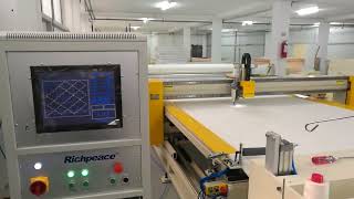 Mattress production in bulk by Richpeace single head quilting machine in European customer factory