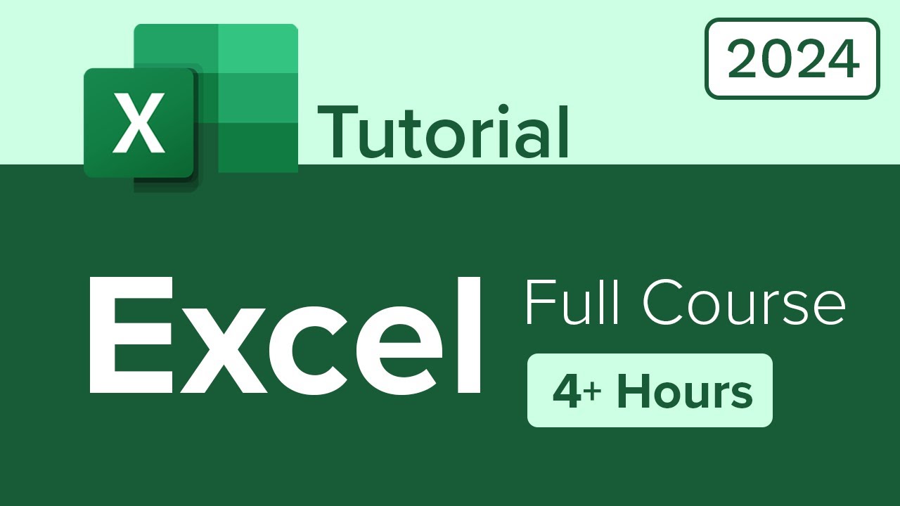 Excel Full Course Tutorial 4 Hours Youtube