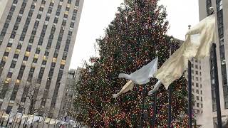 Ice skaters at Rockefeller Center in NYC, December 2024