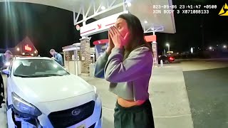 'My Dad's a Sheriff' Woman Hits Traffic Pole While Texting & Driving