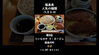 【福島】人気の麺類　ベスト10