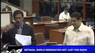 Jinggoy  Enrile resignation not just for show