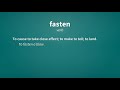 fasten definition of fasten