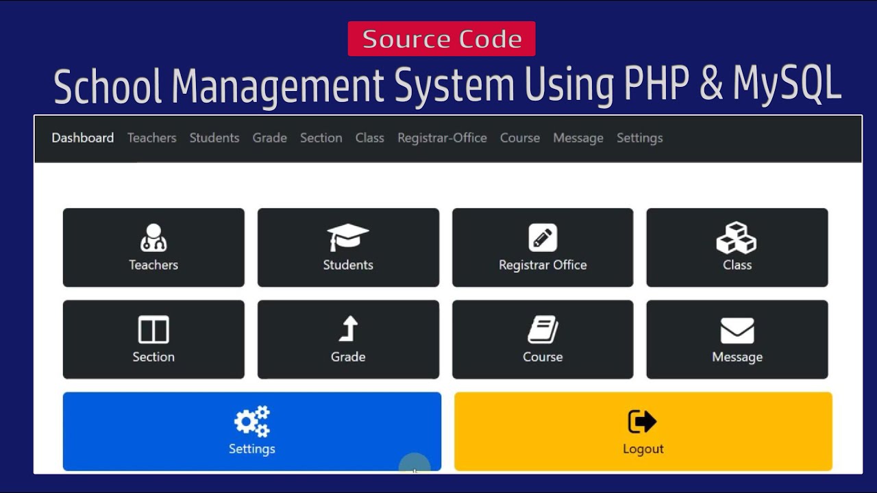 Complete School Management System Using Php Mysql Full Project