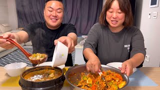 집밥먹방) 청국장 끓여서 전날만든 반찬 다 넣은 보리 비빔밥!! | Home meal (Cheonggukjang, Bibimbap) Mukbang