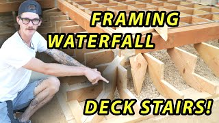 How to FRAME Wrap-Around Waterfall Deck Stairs!