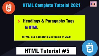 HTML Tutorial: Heading and Paragraphs Tags | HTML CSS Tutorial #5