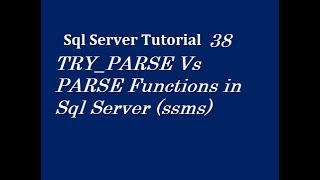 TRY_PARSE Vs PARSE Functions in Sql Server