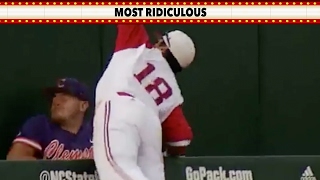 Mendoza Falls in the Dugout - Watch as NC State's Evan Mendoza falls into the dugou