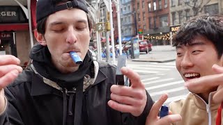 Strangers ATTEMPT BLINKERS in NYC