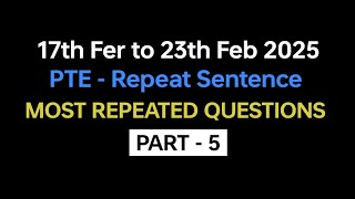 PTE Repeat Sentence (Part-5) Feb Exam Prediction | repeat sentence pte practice with answers #pte