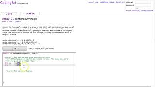 Codingbat - centeredAverage (Java)