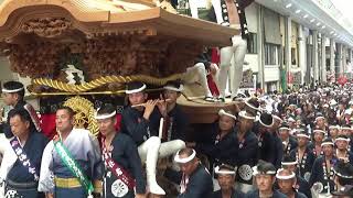 令和元年 岸和田だんじり祭り 宵宮 岸和田駅前パレード１７番筋海町