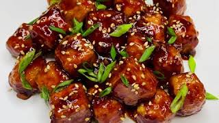 Korean Fried Tofu with 🌶 soy sauce - 두부강정