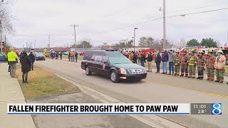 Fallen firefighter brought home to Paw Paw