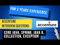 2 Years Experience | JAVA  Interview Questions And Answers for Accenture | Shared by Subscriber