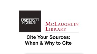 Cite Your Sources: When and Why to Cite