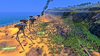 30,000 Alien Invasion vs  4,000 Modern Soldiers - Ultimate Epic Battle Simulator UEBS 4K