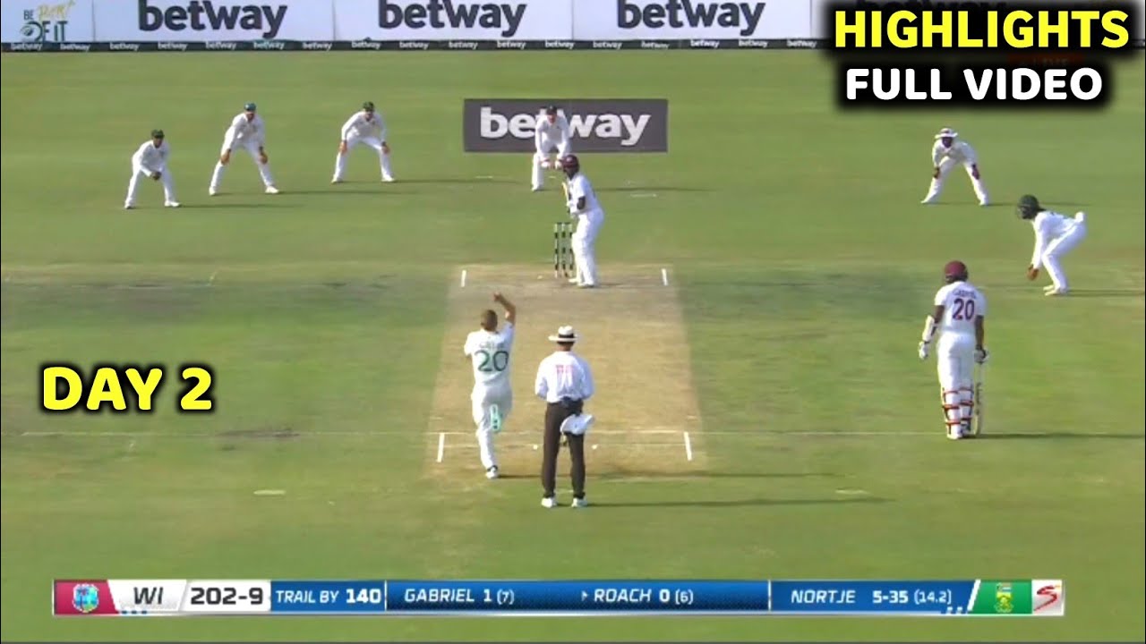 West Indies Vs South Africa 1st Test Day 2 Full Match Highlights Video ...