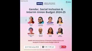 Gender, Social Inclusion \u0026 Interim Union Budget 2024-25 | Panel Discussion | IMPRI #WebPolicyTalk HQ