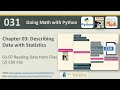 Math with Python 031 - 03-07 (2) Read Data from CSV File 从CSV文件中读取数据