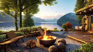 The Sounds of Nature with Crackling Fireplace, Birds and Lakeside for Relaxing and Stress Relief