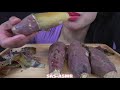 asmr japanese sweet purple yams sticky soft relaxing eating sounds light whispers sas asmr