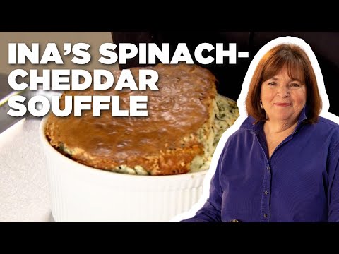 Ina Garten's Spinach Cheddar Soufflé | Barefoot Contessa | Food Network